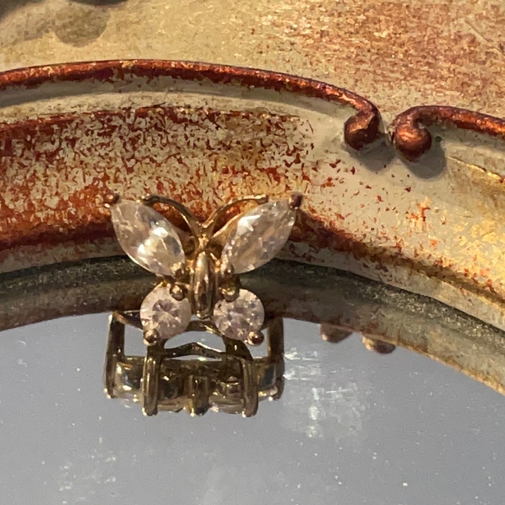 Sterling CZ butterfly pendant